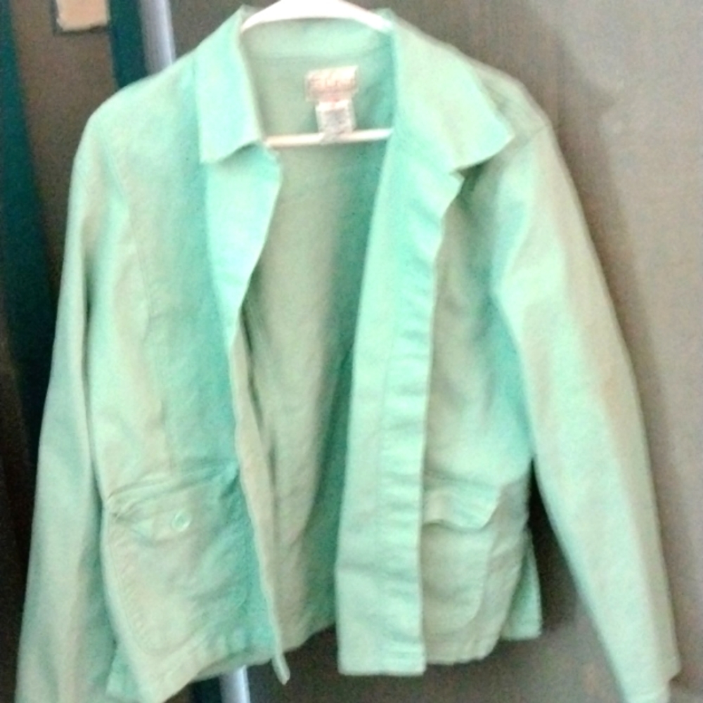 Baby blue French dressing jean jacket